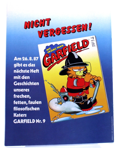 Garfield Comic Magazin Nr. 8 (1987): Ich liebe Überraschungen von Bavaria Comic Verlag